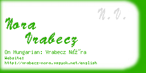 nora vrabecz business card